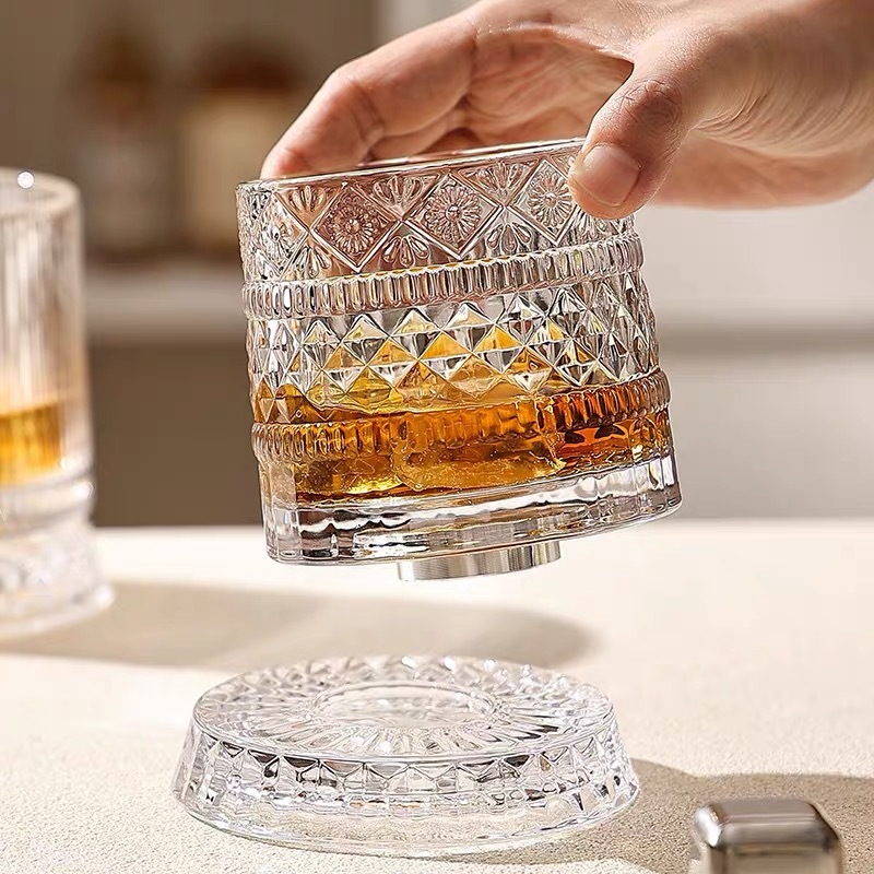 Spinning Crystal Glass Cup